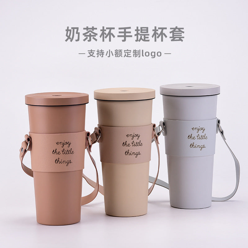 Wholesale Portable Cup Cover Thickened Accessories Portable Leather Anti-slip Cup Cover